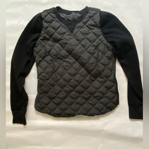 Lululemon Fluff Off Down and Fleece Pullover, Black. SIZE 10
